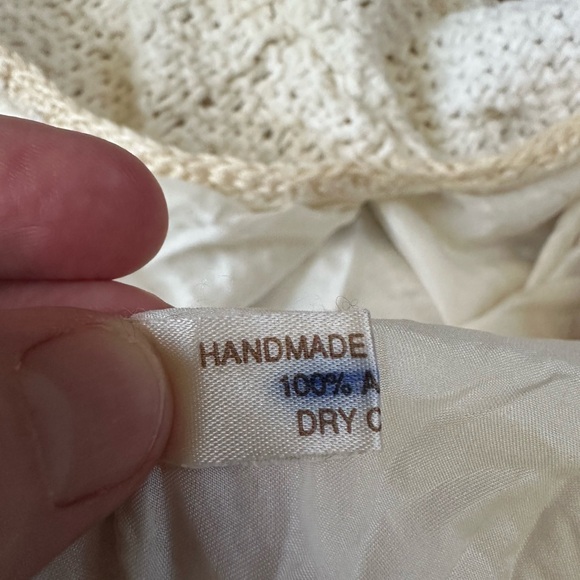 Handmade in Ireland Alpaca Cream and White Women's Cardigan Medium - Picture 7 of 10